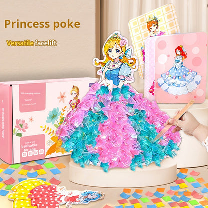 Dreamy Princess Changeable Dress-Up DIY Poke Painting Puzzle Toy