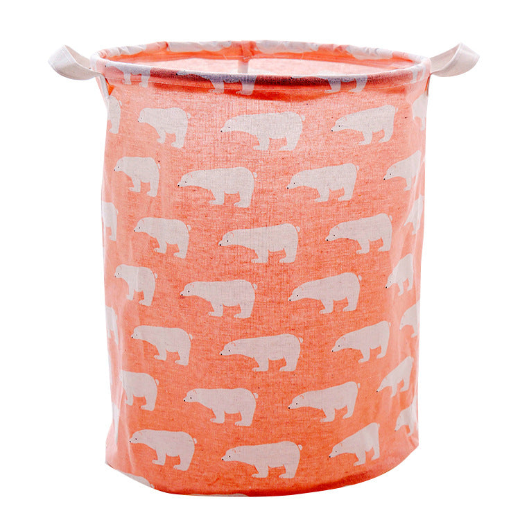 Foldable Waterproof Laundry Basket (Cotton Linen)