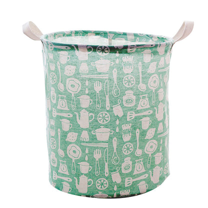 Foldable Waterproof Laundry Basket (Cotton Linen)