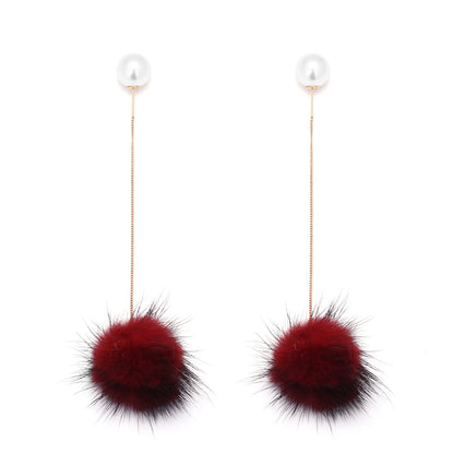 Hairball pendant earrings