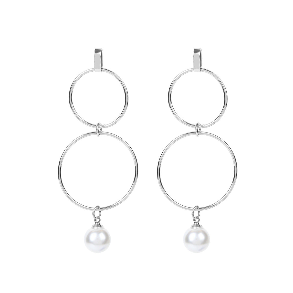 Multi-element pearl geometric versatile earrings