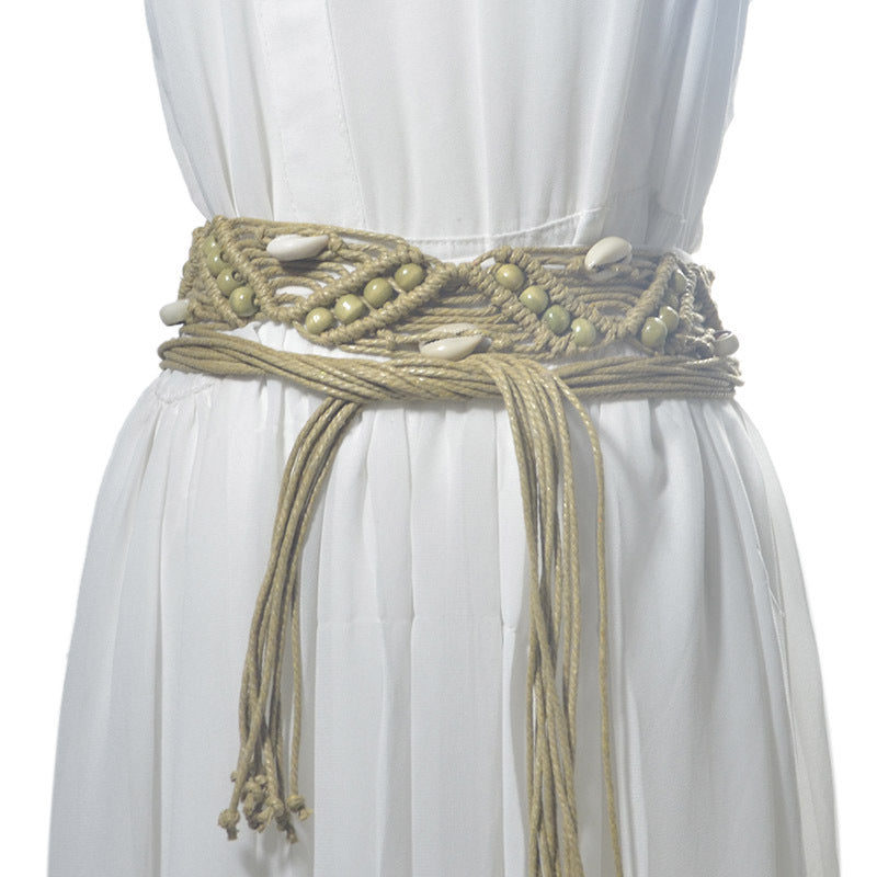 Woven waist rope women's belt wholesale