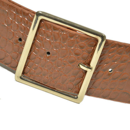 Alligator pattern imitation leather pin buckle belt