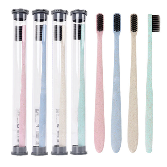 Wheat Straw Bamboo Charcoal Soft Bristle Toothbrush