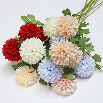 Artificial flower three-headed spherical chrysanthemum