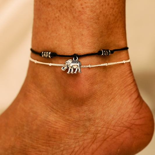 Beach Double-Layer Elephant Anklet