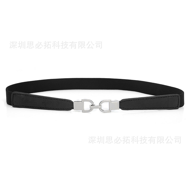 Women's elastic elastic black belt