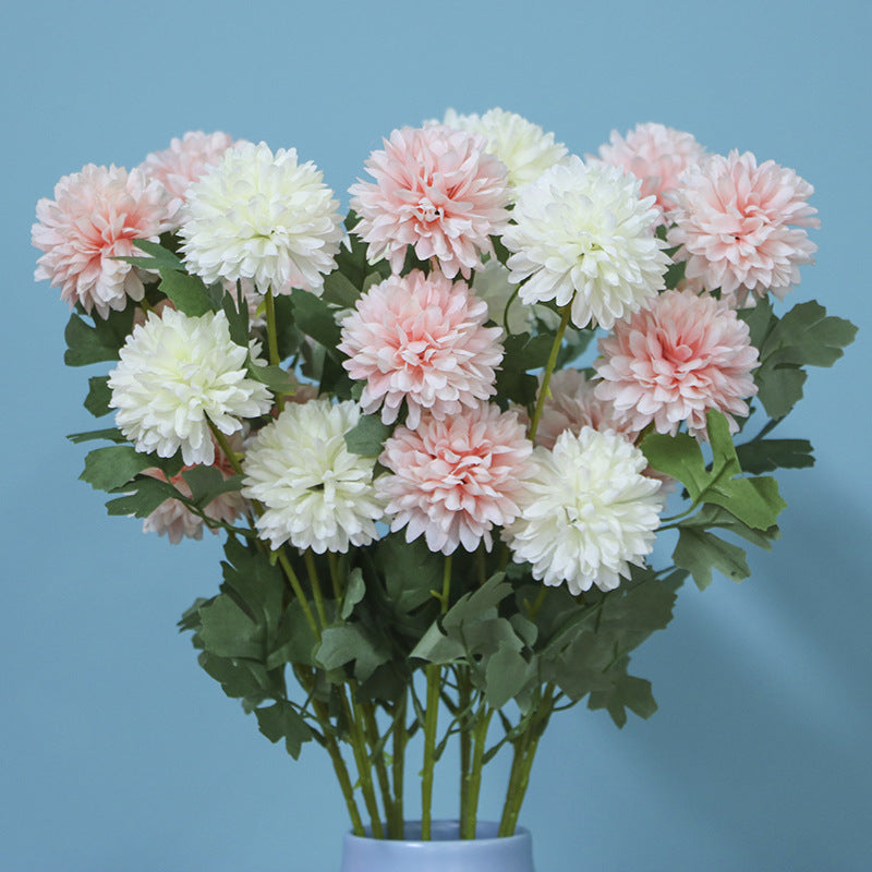 Artificial flower three-headed spherical chrysanthemum