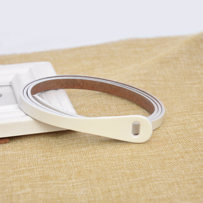 Two-layer cowhide thin belt multi-color