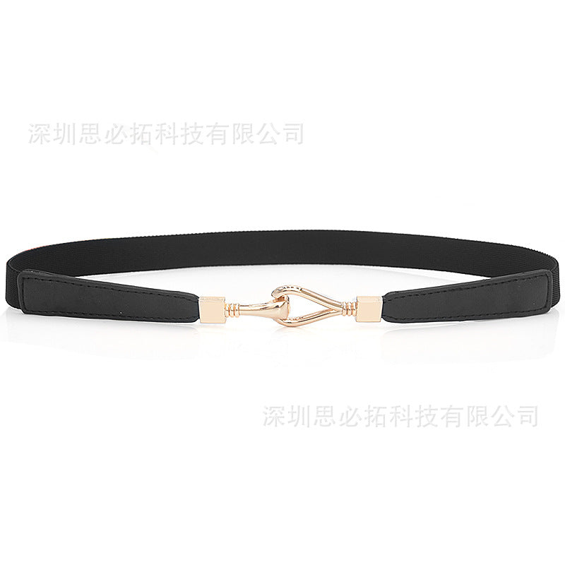 Women's elastic elastic black belt