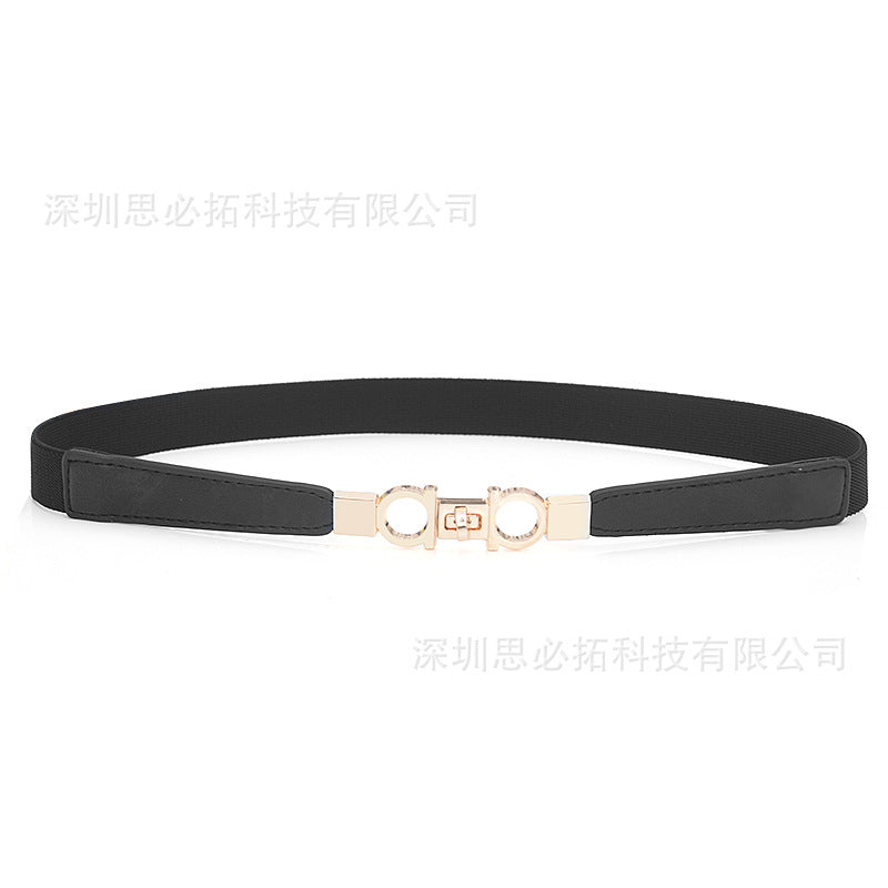 Women's elastic elastic black belt