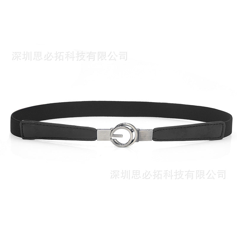 Women's elastic elastic black belt