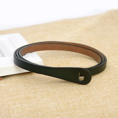 Two-layer cowhide thin belt multi-color