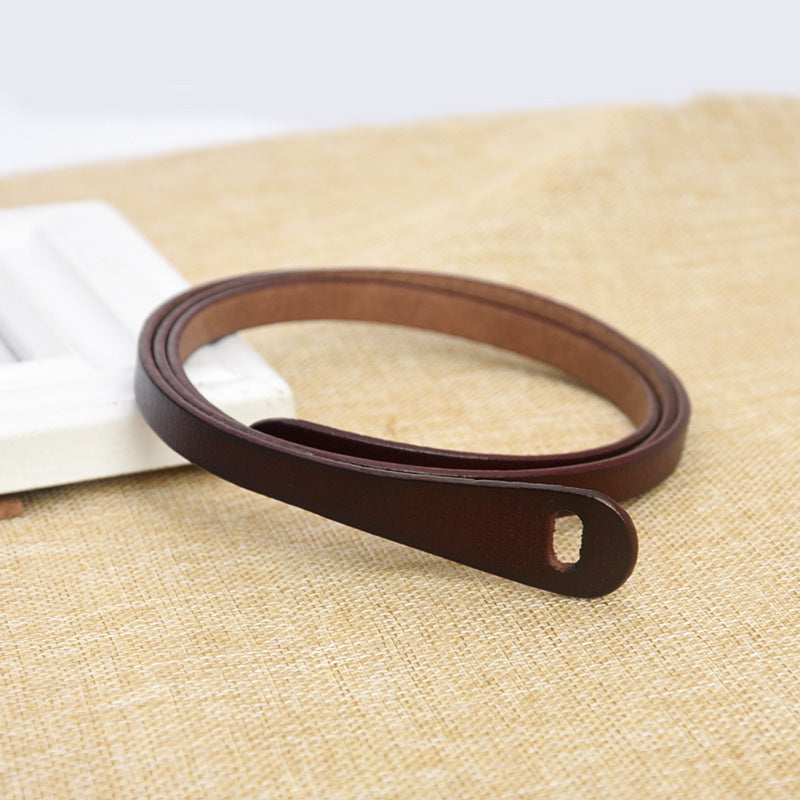 Two-layer cowhide thin belt multi-color