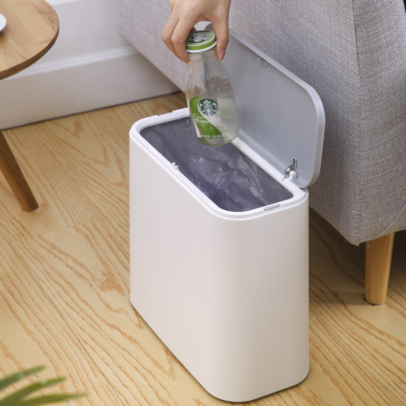 Large Press-Lid Trash Can with Nordic Design