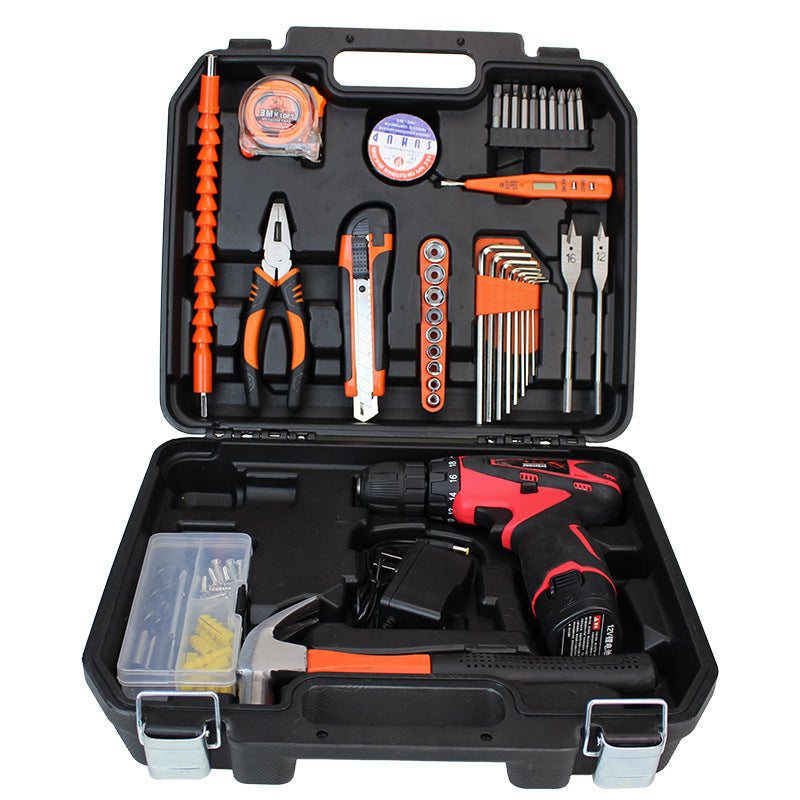 Lithium battery drill comprehensive toolbox set