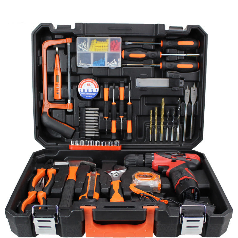 Lithium battery drill comprehensive toolbox set