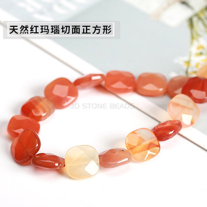 12Mm crystal agate cut square loose beads