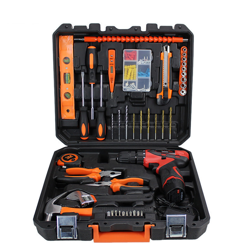 Lithium battery drill comprehensive toolbox set