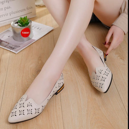 Flat bottom hollow shoes women