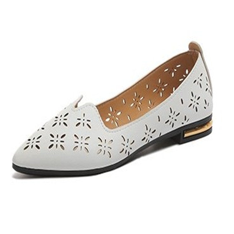 Flat bottom hollow shoes women