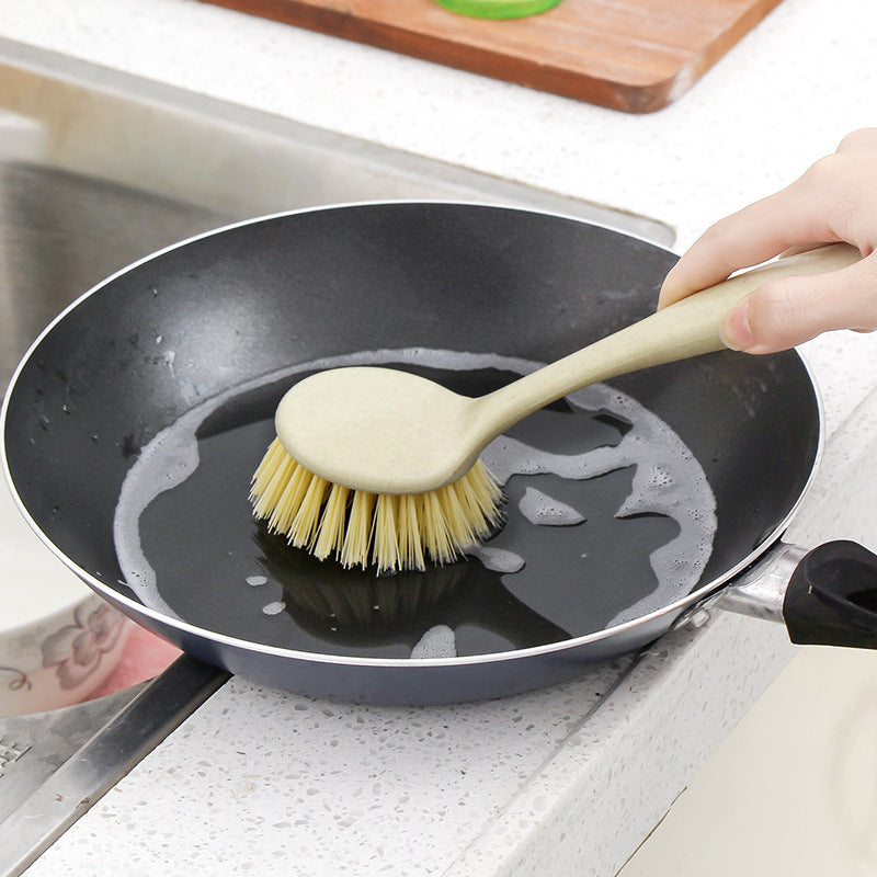 Stain-Removing Long-Handle Pot Brush, Kitchen Cleaning Tool, Dish Brush