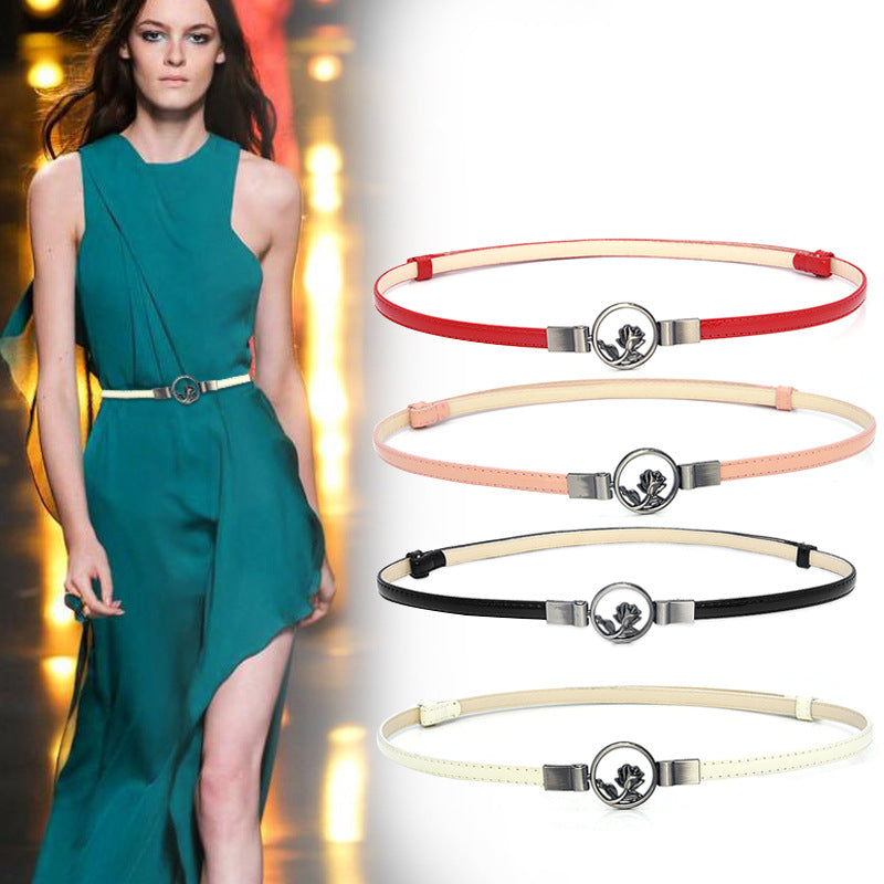 Adjustable women's thin belt, versatile