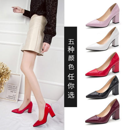 PU pointed high heels women's shoes