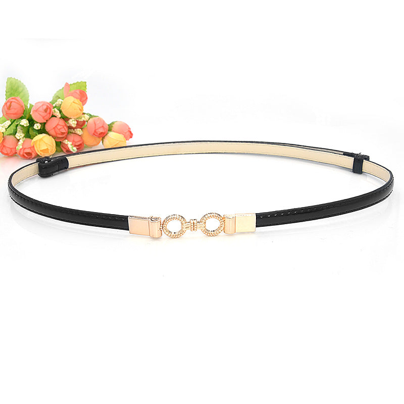 Versatile jeans round buckle belt decoration