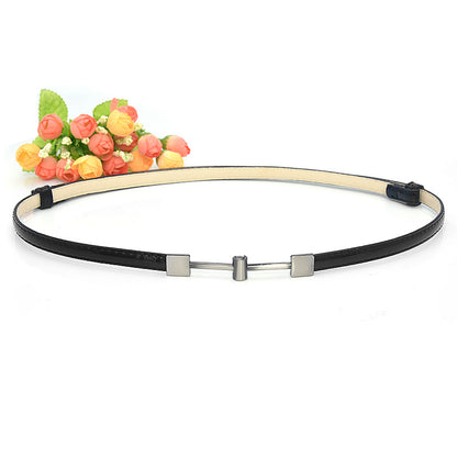 Versatile leather thin belt fashion women