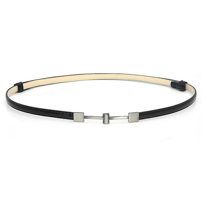 Versatile leather thin belt fashion women