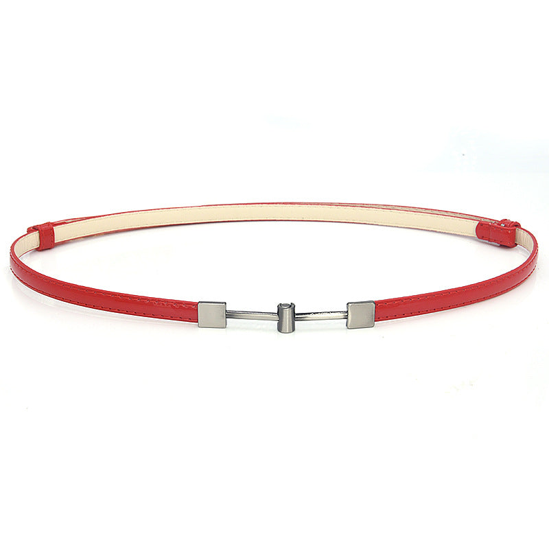 Versatile leather thin belt fashion women