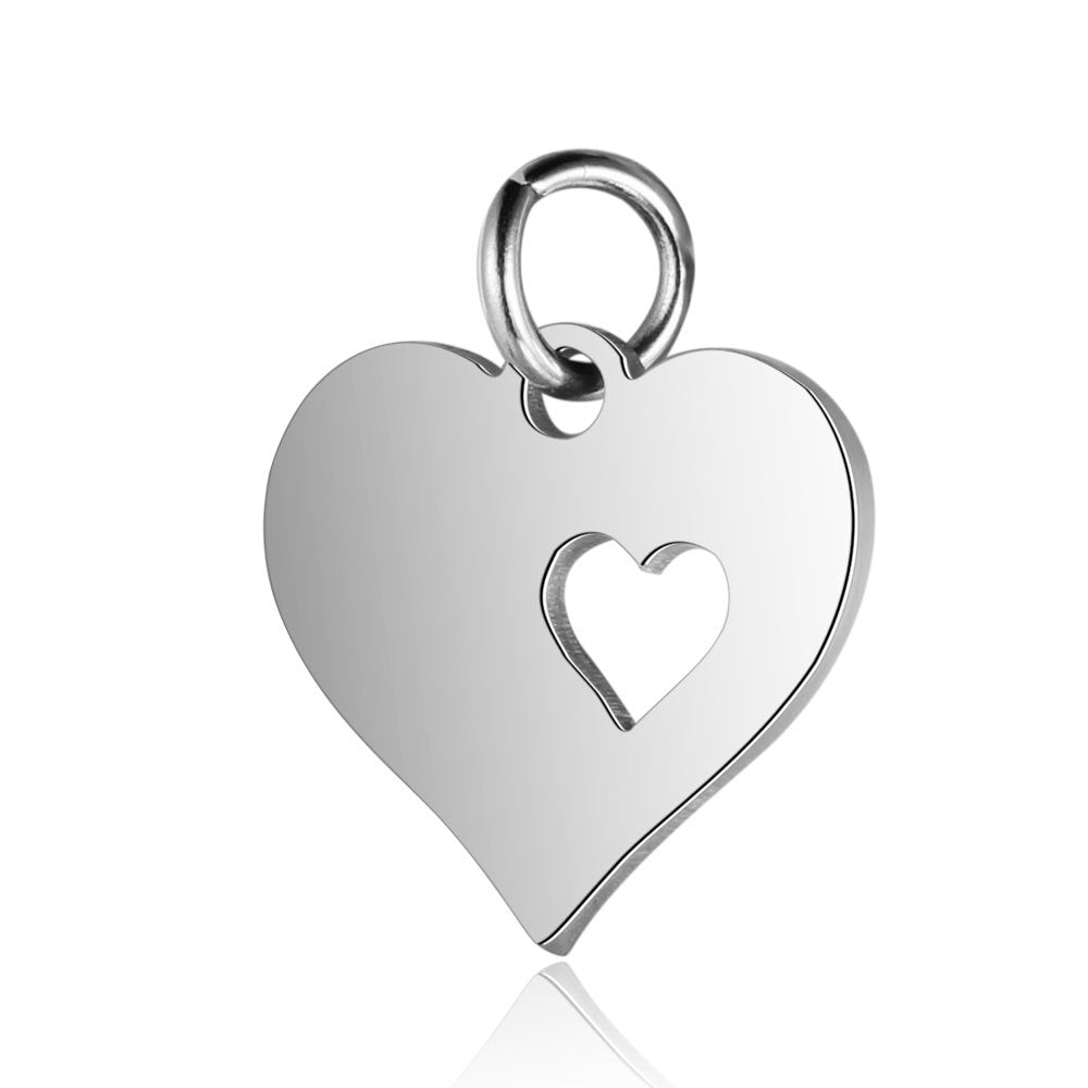 Stainless steel pendant dog paw peach heart pendant