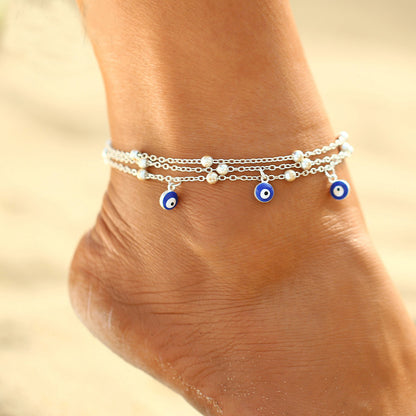 Blue Eyes Pendant Anklet