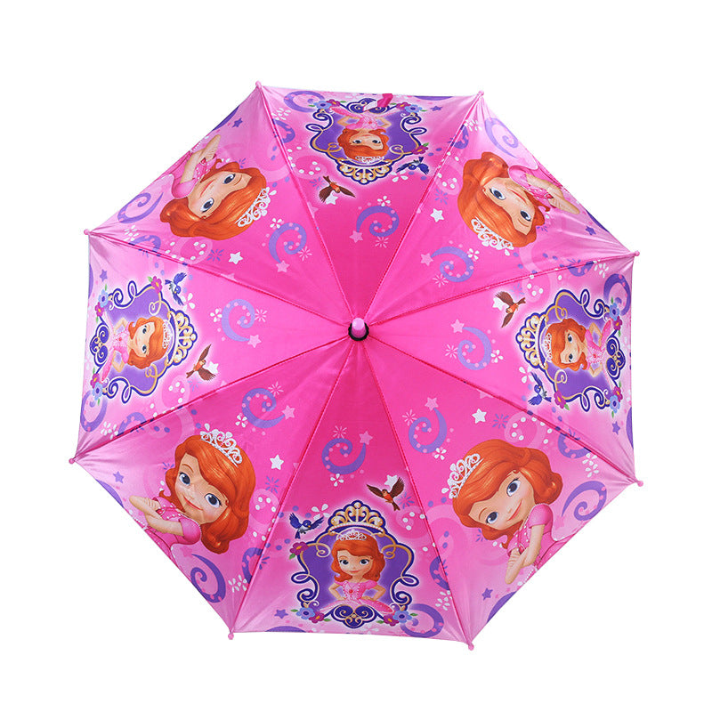 Children's Elsa Umbrella Safe Straight Handle Automatic Umbrella