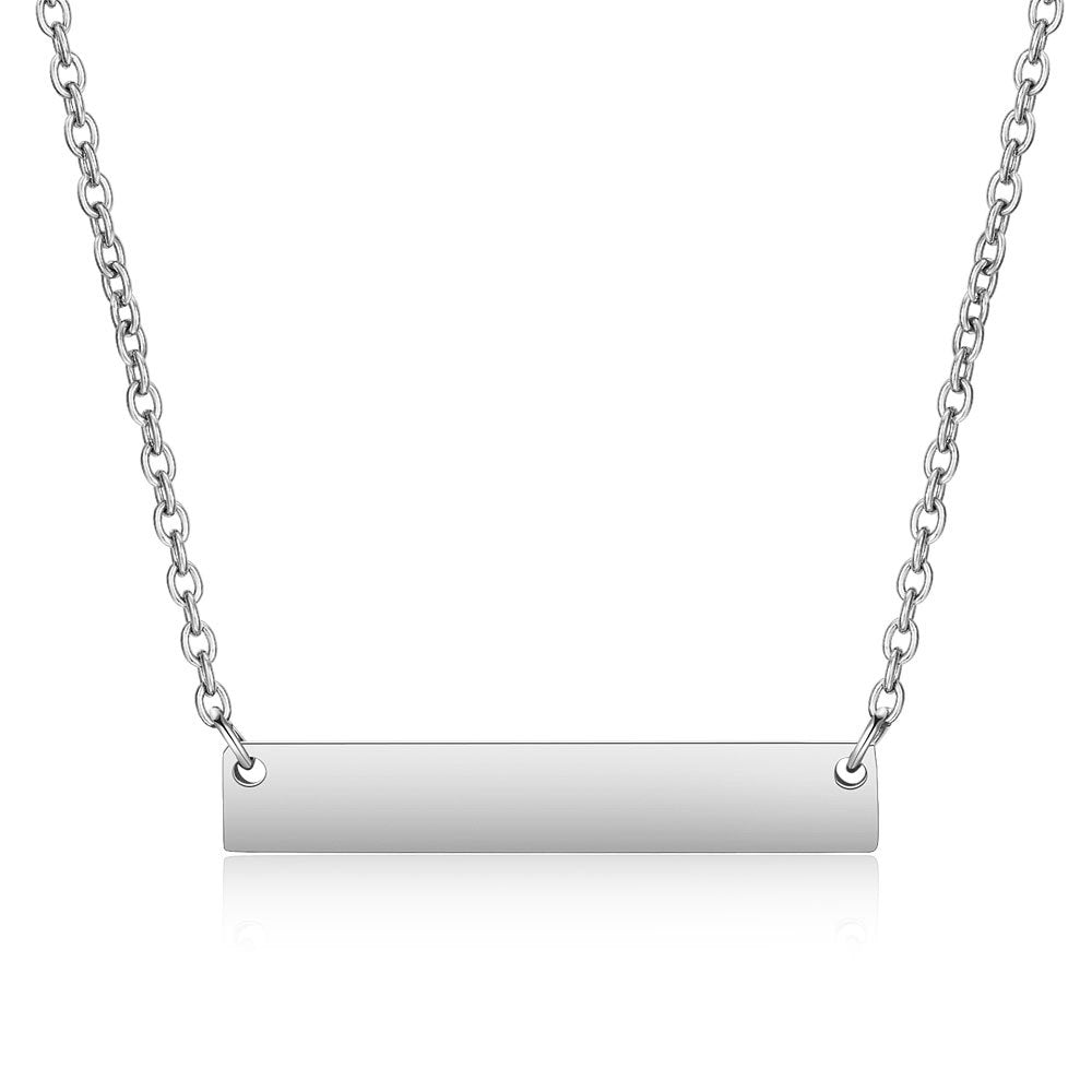 One-line pearl plate titanium steel necklace