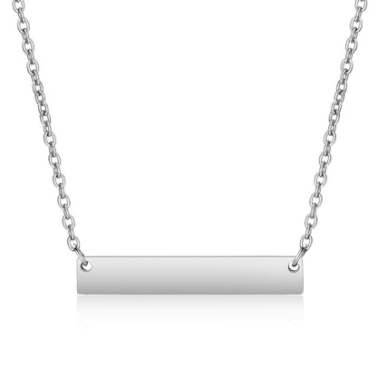 One-line pearl plate titanium steel necklace