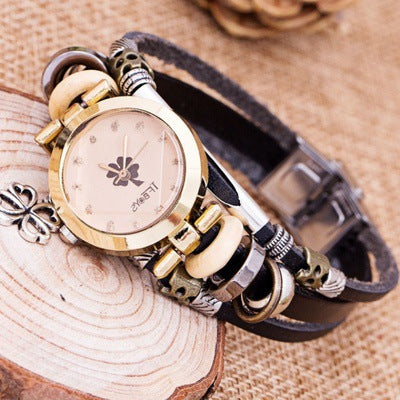 Reloj de pulsera con trébol de cuatro hojas 