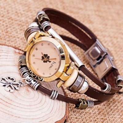 Reloj de pulsera con trébol de cuatro hojas 