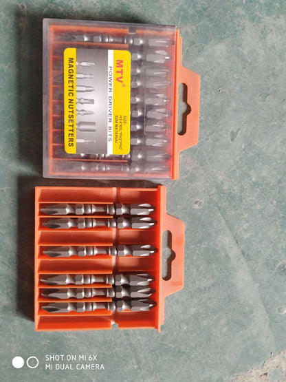 Dual Magnetic Cross/Flat Screwdriver Bits for Electric Drill