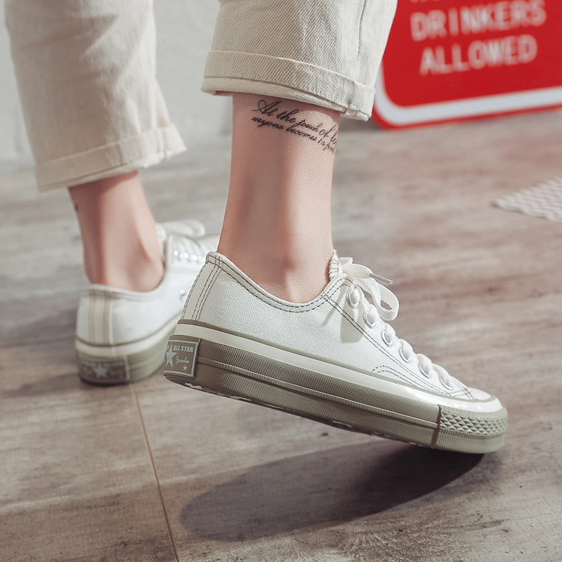 New style canvas shoes women's white shoes