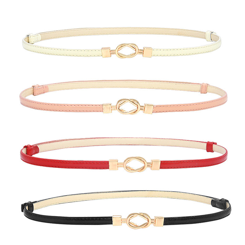 Women's thin belt Korean version of versatile patent leather