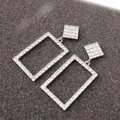 Geometric Square Diamond Earrings