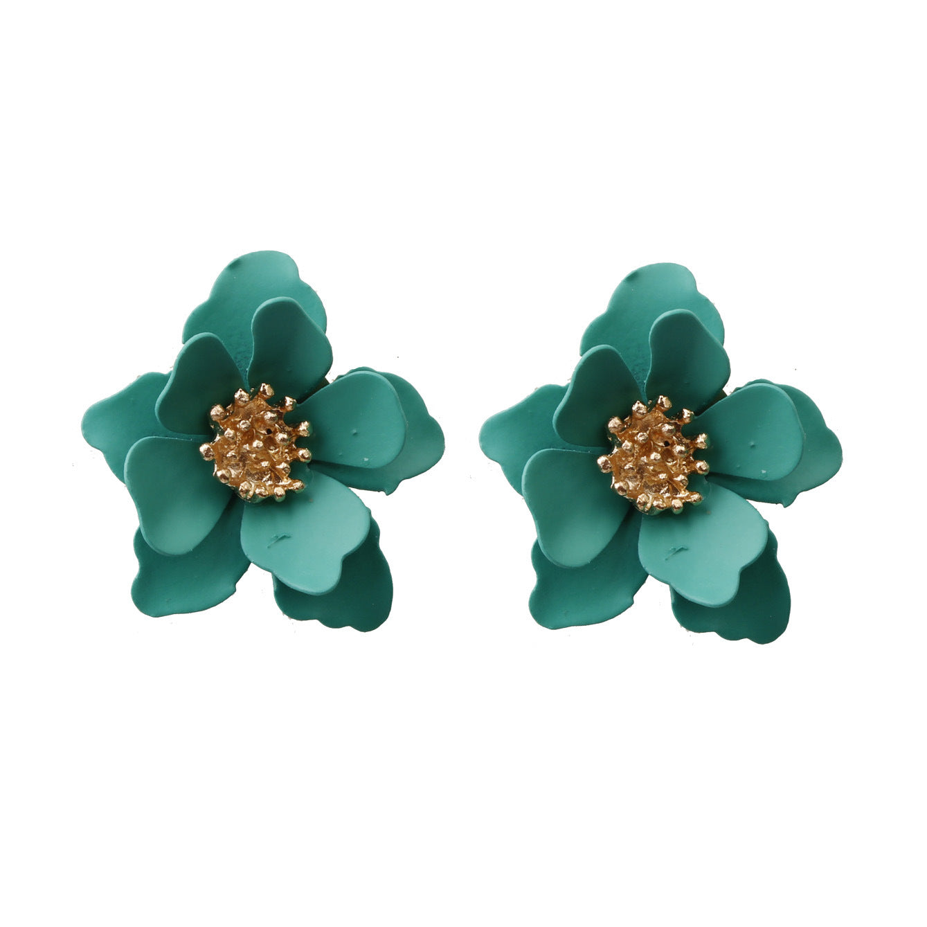 Frosted lacquer flower earrings