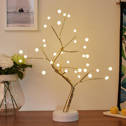 LED tree light pearl table lamp copper wire night light