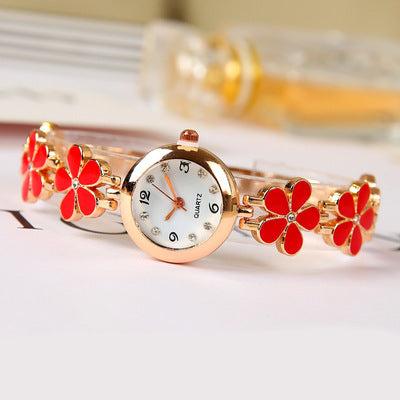 Four-leaf clover flower bracelet watch