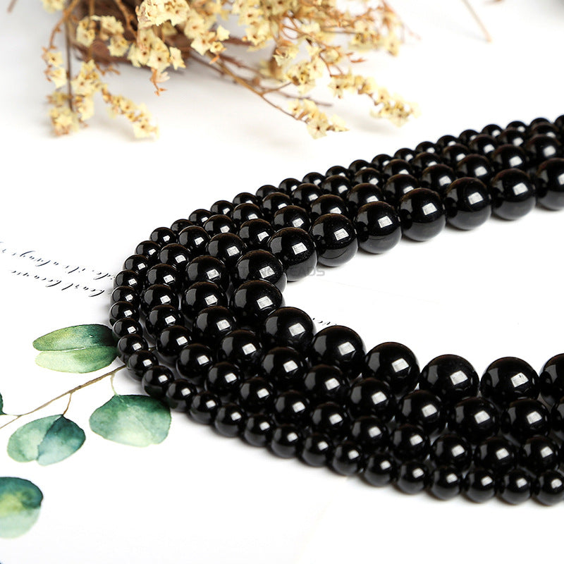 Black tourmaline loose bead DIY bracelet