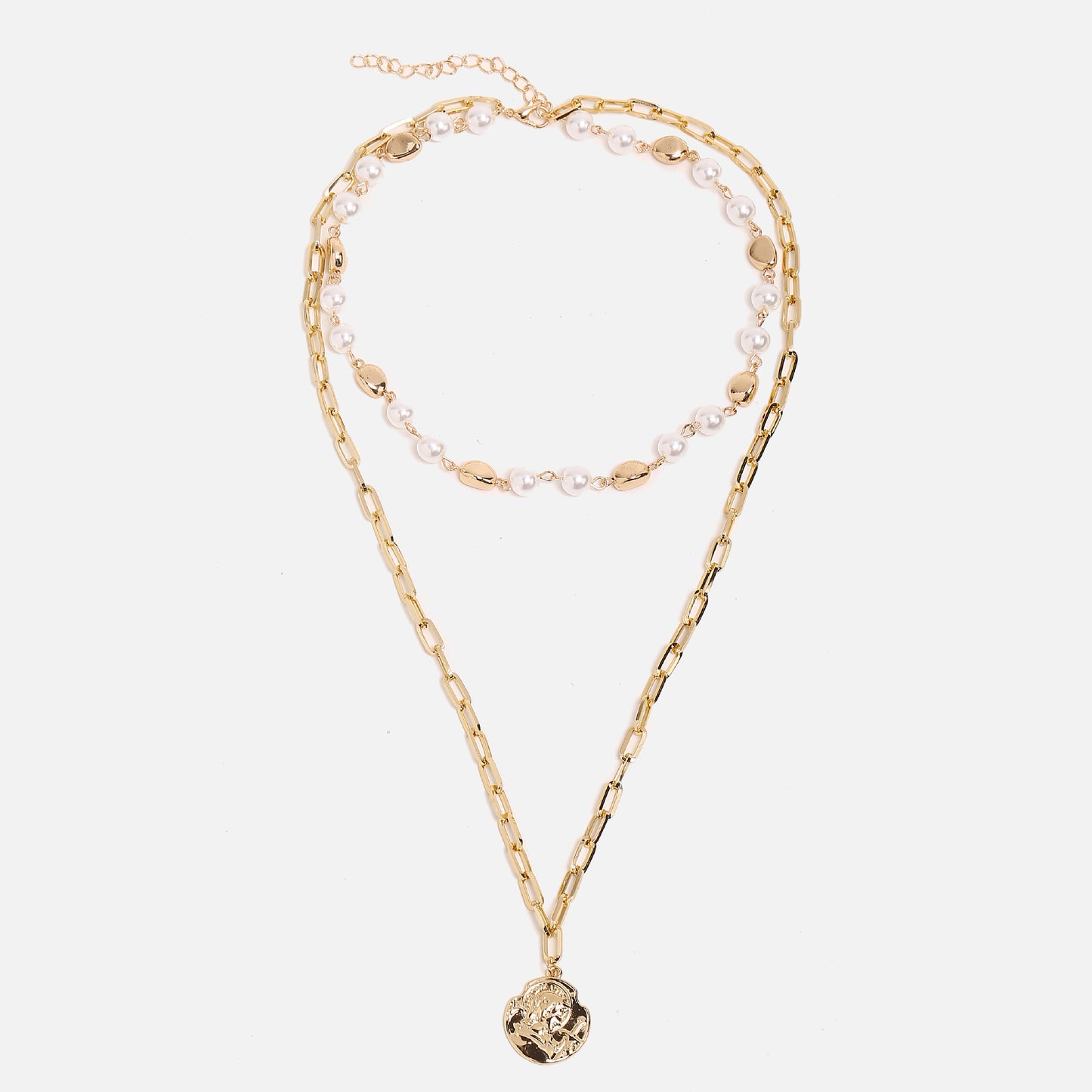 Irregular head seal double-layer necklace