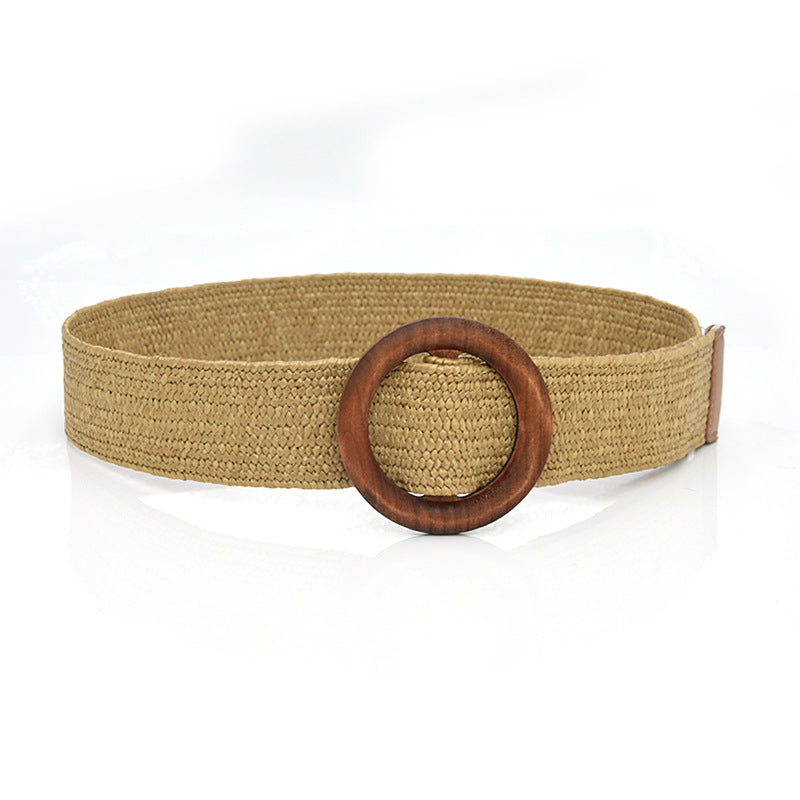 5CM wide wood buckle waist seal versatile