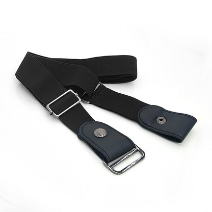 Adjustable leather elastic waistband